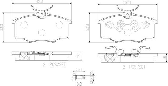 Brembo P59034N - Kit de plaquettes de frein, frein à disque cwaw.fr