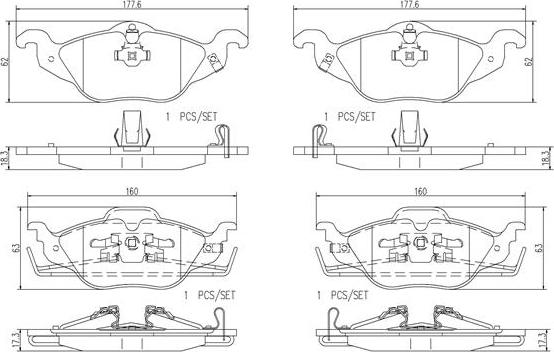 Brembo P59030N - Kit de plaquettes de frein, frein à disque cwaw.fr