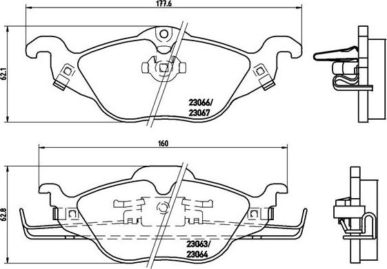 Brembo P 59 030 - Kit de plaquettes de frein, frein à disque cwaw.fr