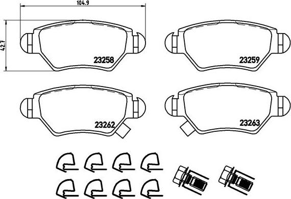 Brembo P 59 031 - Kit de plaquettes de frein, frein à disque cwaw.fr