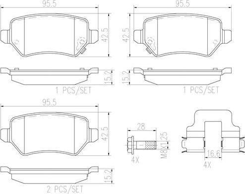 Brembo P59038N - Kit de plaquettes de frein, frein à disque cwaw.fr