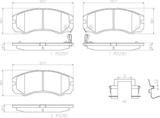 Brembo P59020N - Kit de plaquettes de frein, frein à disque cwaw.fr