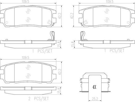 Brembo P59021N - Kit de plaquettes de frein, frein à disque cwaw.fr