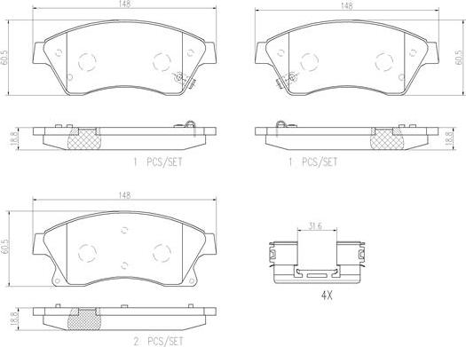 Brembo P59076N - Kit de plaquettes de frein, frein à disque cwaw.fr