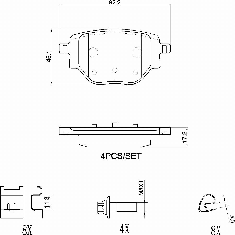 Brembo P59100N - Kit de plaquettes de frein, frein à disque cwaw.fr