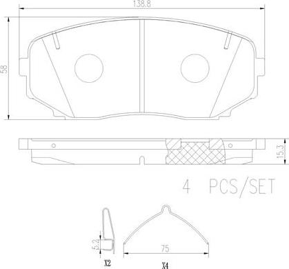 Brembo P54060N - Kit de plaquettes de frein, frein à disque cwaw.fr