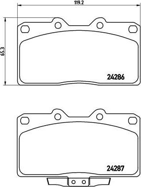 Brembo P 54 019 - Kit de plaquettes de frein, frein à disque cwaw.fr