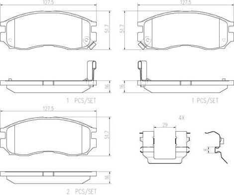 Brembo P54014N - Kit de plaquettes de frein, frein à disque cwaw.fr