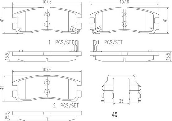 Brembo P54012N - Kit de plaquettes de frein, frein à disque cwaw.fr