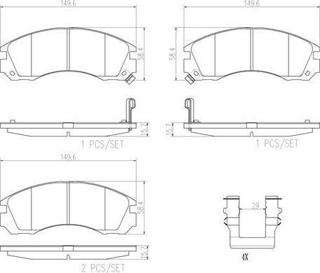 Brembo P54017N - Kit de plaquettes de frein, frein à disque cwaw.fr