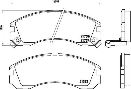 Brembo P 54 017 - Kit de plaquettes de frein, frein à disque cwaw.fr