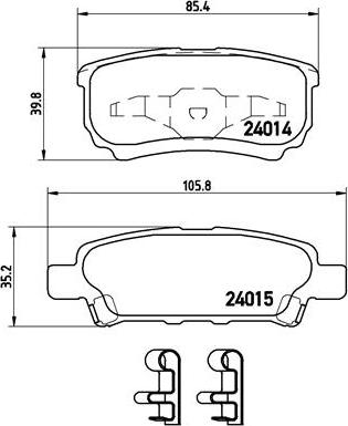 Brembo P 54 034 - Kit de plaquettes de frein, frein à disque cwaw.fr