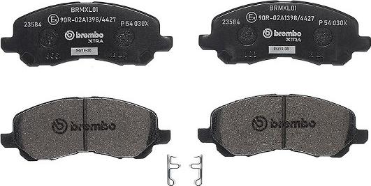 Brembo P 54 030X - Kit de plaquettes de frein, frein à disque cwaw.fr