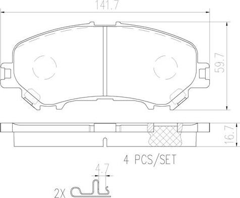 Brembo P56099N - Kit de plaquettes de frein, frein à disque cwaw.fr