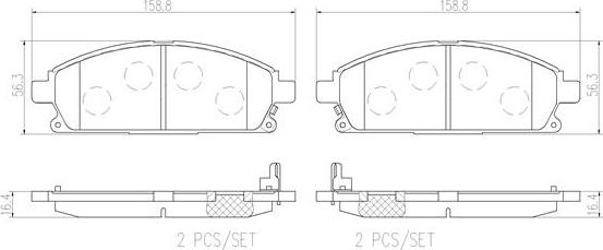 Brembo P56097N - Kit de plaquettes de frein, frein à disque cwaw.fr