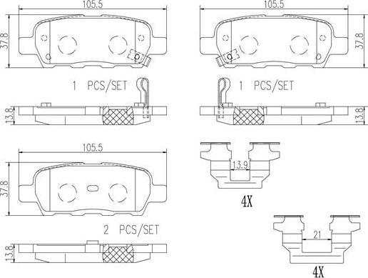 Brembo P56046N - Kit de plaquettes de frein, frein à disque cwaw.fr