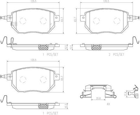 Brembo P56051N - Kit de plaquettes de frein, frein à disque cwaw.fr