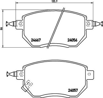 Brembo P 56 051 - Kit de plaquettes de frein, frein à disque cwaw.fr