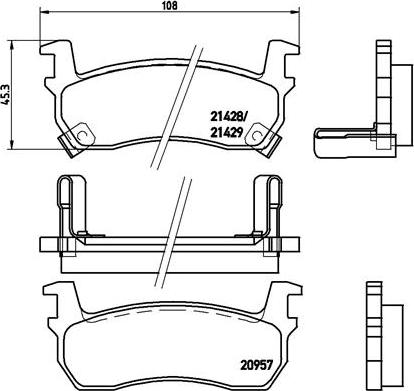 Brembo P 56 057 - Kit de plaquettes de frein, frein à disque cwaw.fr