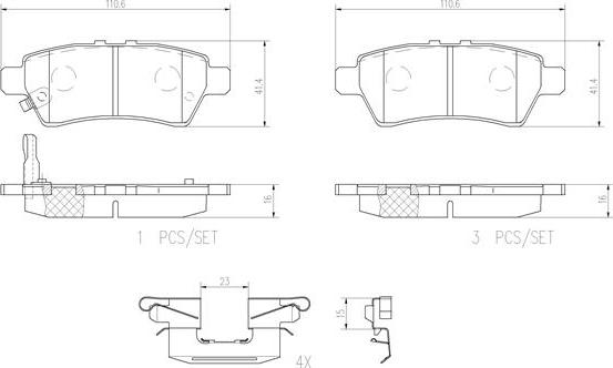 Brembo P56060N - Kit de plaquettes de frein, frein à disque cwaw.fr