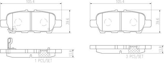 Brembo P56068N - Kit de plaquettes de frein, frein à disque cwaw.fr