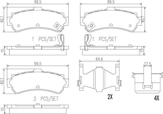 Brembo P56035N - Kit de plaquettes de frein, frein à disque cwaw.fr