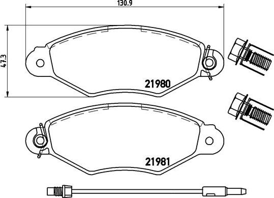 Brembo P 56 038 - Kit de plaquettes de frein, frein à disque cwaw.fr