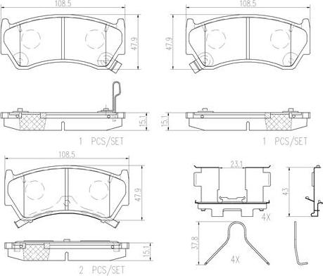 Brembo P56026N - Kit de plaquettes de frein, frein à disque cwaw.fr