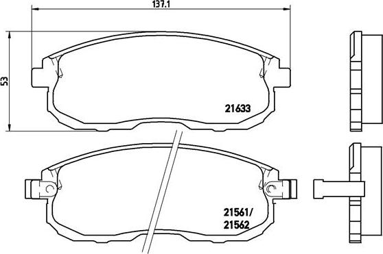 Brembo P 56 021 - Kit de plaquettes de frein, frein à disque cwaw.fr