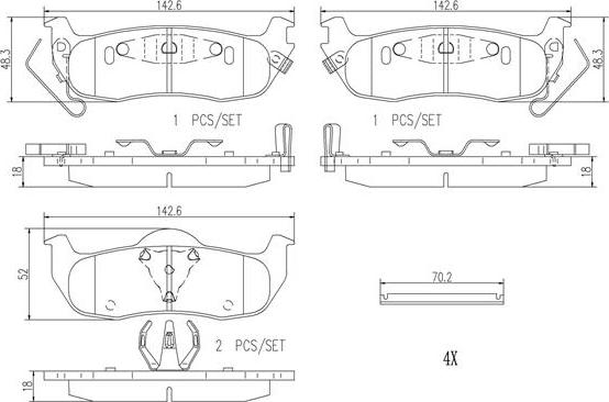 Brembo P56074N - Kit de plaquettes de frein, frein à disque cwaw.fr