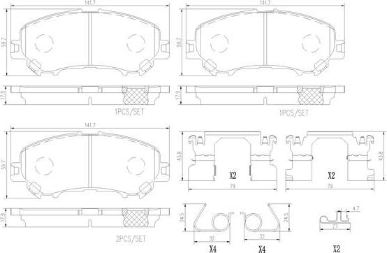 Brembo P56100N - Kit de plaquettes de frein, frein à disque cwaw.fr