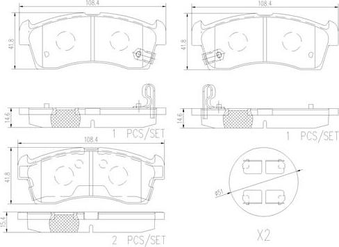 Brembo P56127N - Kit de plaquettes de frein, frein à disque cwaw.fr