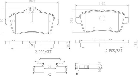 Brembo P50099N - Kit de plaquettes de frein, frein à disque cwaw.fr