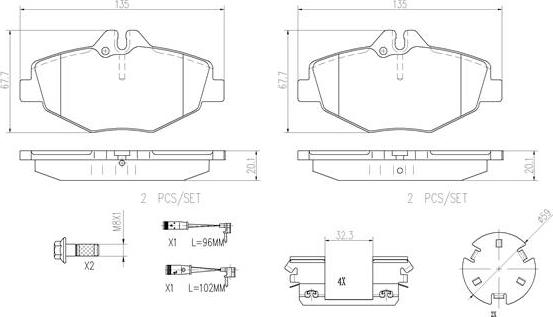 Brembo P50049N - Kit de plaquettes de frein, frein à disque cwaw.fr