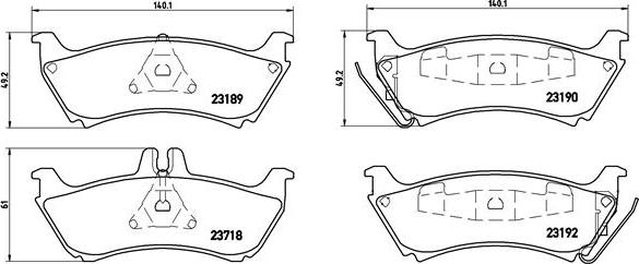 Brembo P 50 044 - Kit de plaquettes de frein, frein à disque cwaw.fr