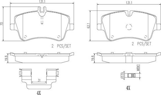 Brembo P50045N - Kit de plaquettes de frein, frein à disque cwaw.fr