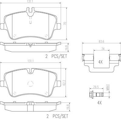 Brembo P50046N - Kit de plaquettes de frein, frein à disque cwaw.fr