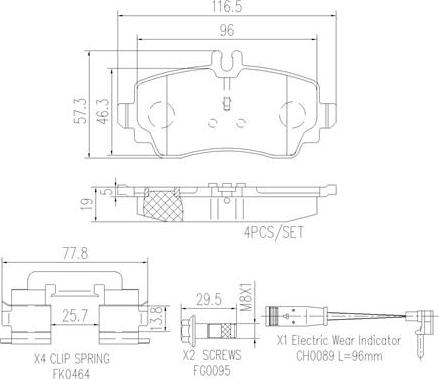 Brembo P50047N - Kit de plaquettes de frein, frein à disque cwaw.fr