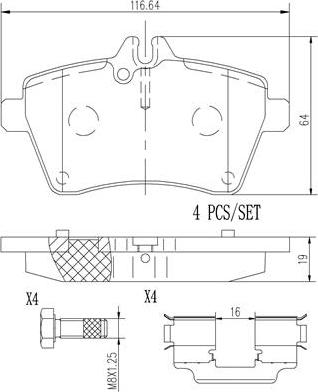 Brembo P50054N - Kit de plaquettes de frein, frein à disque cwaw.fr