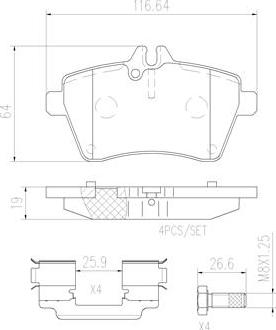 Brembo P50056N - Kit de plaquettes de frein, frein à disque cwaw.fr