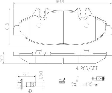 Brembo P50050N - Kit de plaquettes de frein, frein à disque cwaw.fr