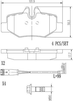 Brembo P50051N - Kit de plaquettes de frein, frein à disque cwaw.fr