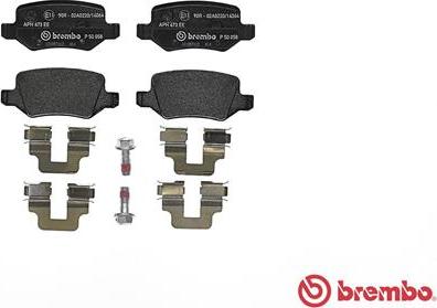 Brembo P 50 058 - Kit de plaquettes de frein, frein à disque cwaw.fr