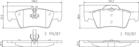 Brembo P50052N - Kit de plaquettes de frein, frein à disque cwaw.fr