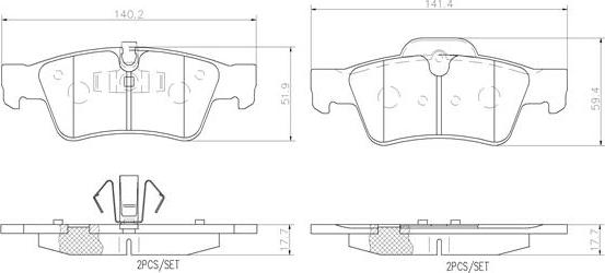 Brembo P50064N - Kit de plaquettes de frein, frein à disque cwaw.fr