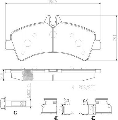 Brembo P50060N - Kit de plaquettes de frein, frein à disque cwaw.fr