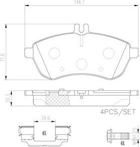 Brembo P50067N - Kit de plaquettes de frein, frein à disque cwaw.fr