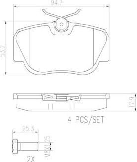 Brembo P50011N - Kit de plaquettes de frein, frein à disque cwaw.fr