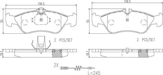 Brembo P50089N - Kit de plaquettes de frein, frein à disque cwaw.fr