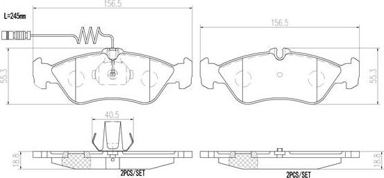 Brembo P50082N - Kit de plaquettes de frein, frein à disque cwaw.fr